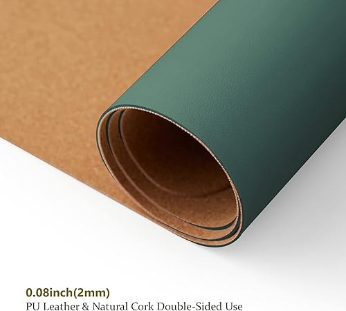 Miniatura 3 de Tapete grande de corcho para escritorio, 47.2 x 17 pulgadas, para oficina y hogar, ideal para alfombrilla de mouse grande y alfombrilla de Verde