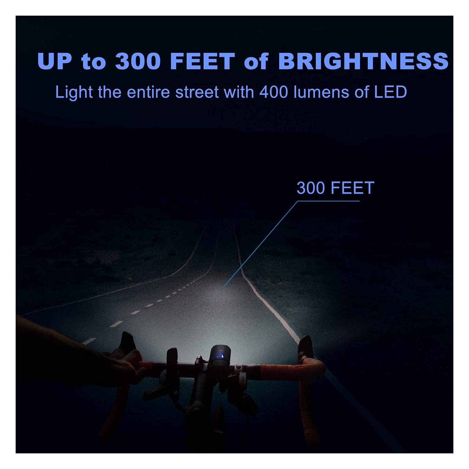 Conjunto de LED de luz de Bicicleta, Luces de Bicicleta LED USB Recargable, Faro Frontal Impermeable y Juego de Luces traseras, lámpara de Bicicleta súper Brillante 1200mAh batería Ion Ion □