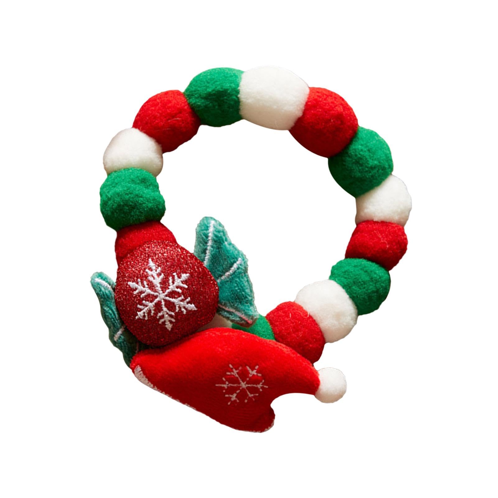 Collar de gato de felpa suave y ajustable para disfraces navideños de mascotas