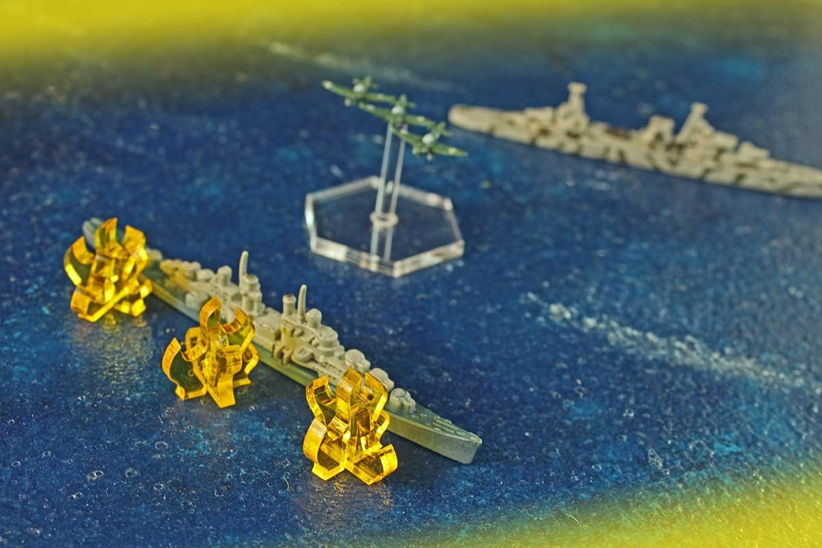 LITKO Flame Marker | Fire Spell Effect Indicator | Plasma | Toxic | Inferno | Blast | Compatible with Dungeons & Dragons, Pathfinder & Tabletop Wargames (Transparent Yellow, Small)