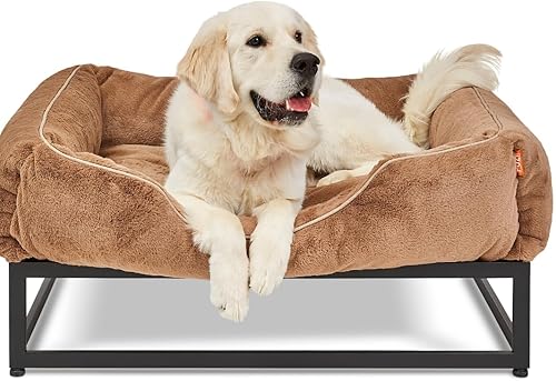 Miniatura 15 de FUZI Cama elevada para perro pequeña, camas elevadas de lujo, funda de cama extraíble y lavable a máquina, cama ortopédica para interiores y Gris