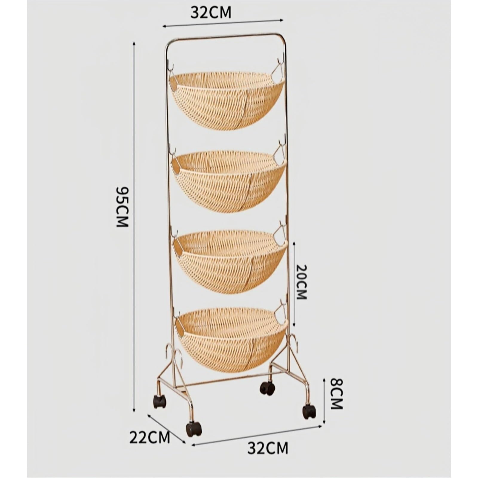 Carrello da cucina Carrello da cucina mobile a 4 livelli, organizer for scaffali for snack e alimenti