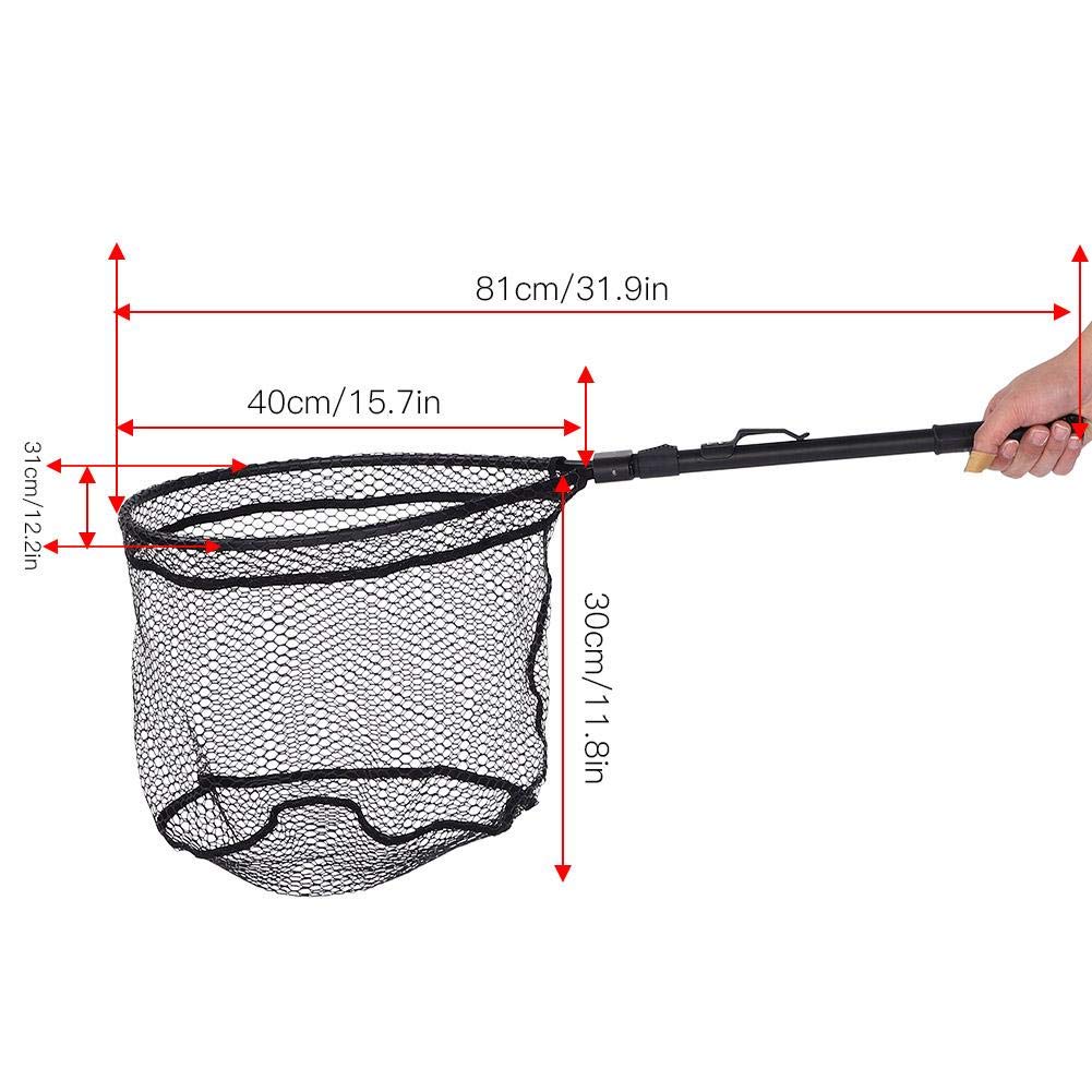 Guadino da Pesca Pieghevole con Manico Telescopico Portatile Leggero per Lago Fiume Mare Accessorio Pesca Ideale per Pescatore