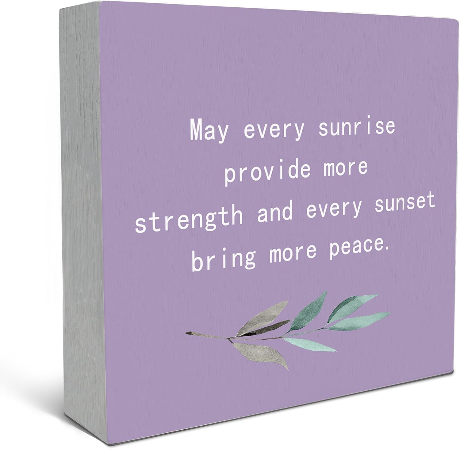 5x5 Inch Wooden Box Sign Inspirational Sunrise Sunset Quote Decor