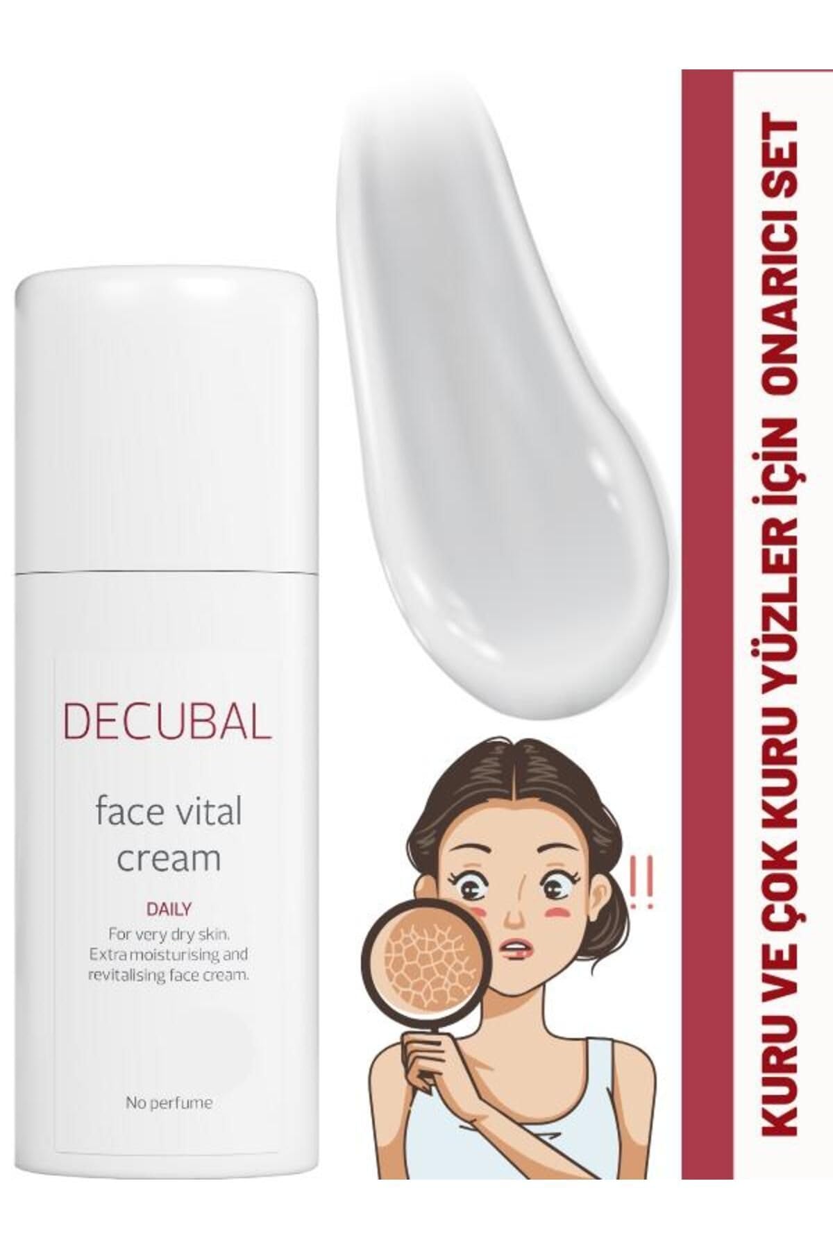 Decubal Kuru ve Çok Kuru Ciltler için Özel Onarıcı Bakım Set Klinik Krem 250 ml ve Face Vital 50 ml