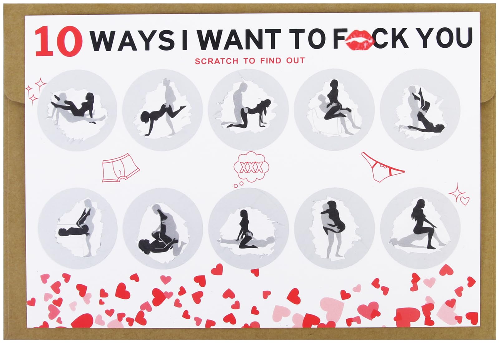 Naughty Valentine Gift Scratch Card for Him: 10 Fun Messages for Couples, 10 Ways