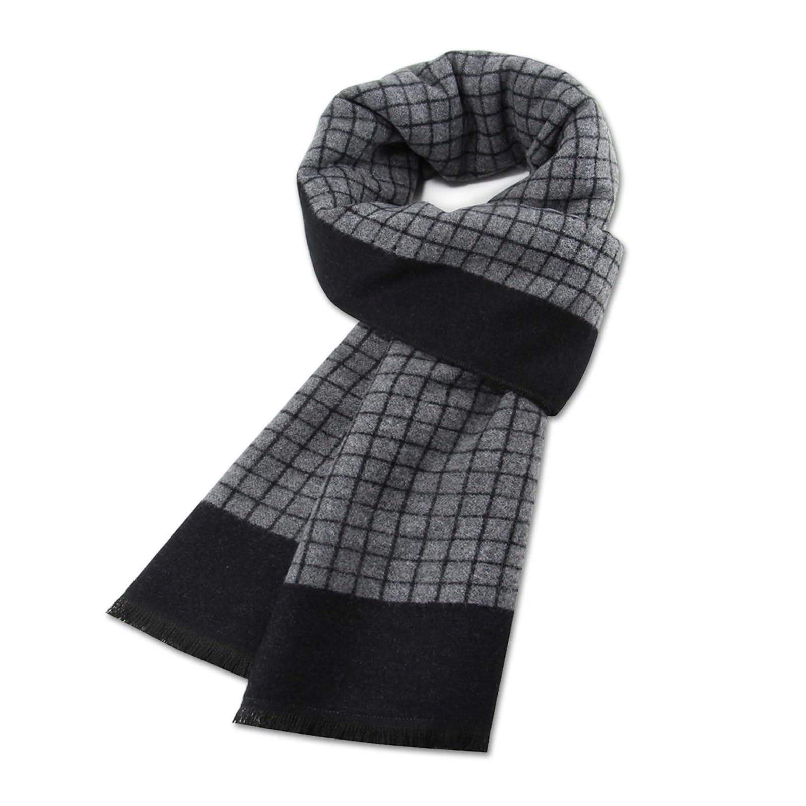 Luksusowy szalik męski zimowy ciepły szalik wełniany dla mężczyzn kaszmirowe szale jedwabne Casual Plaid biznes męski długi szal Pashmina tłumik