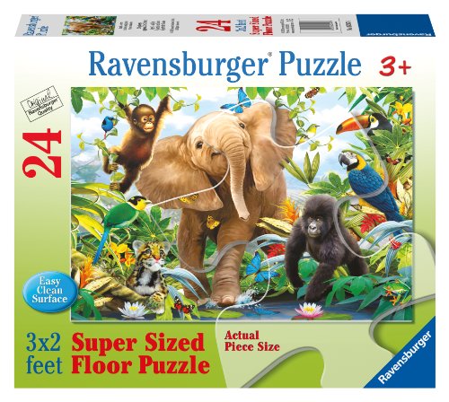 Ravensburger Jungle Juniors 24 Piece Floor Jigsaw Puzzle for Kids – Every Piece is Unique, Pieces Fit Together Perfectly