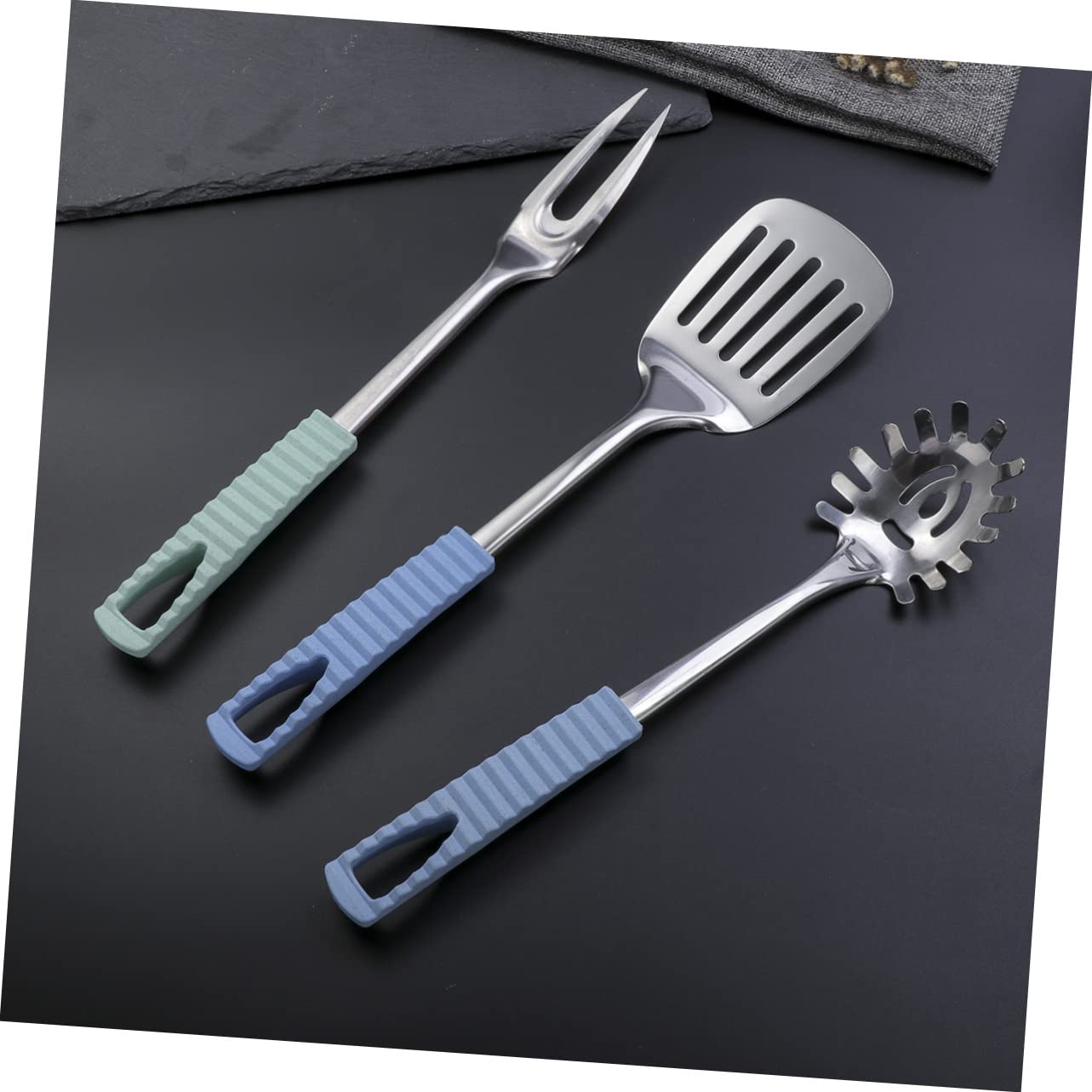 MOLUCKFU Stainless Steel Meat Fork Bbq Fork Carving for Cooking Buffet Random Color