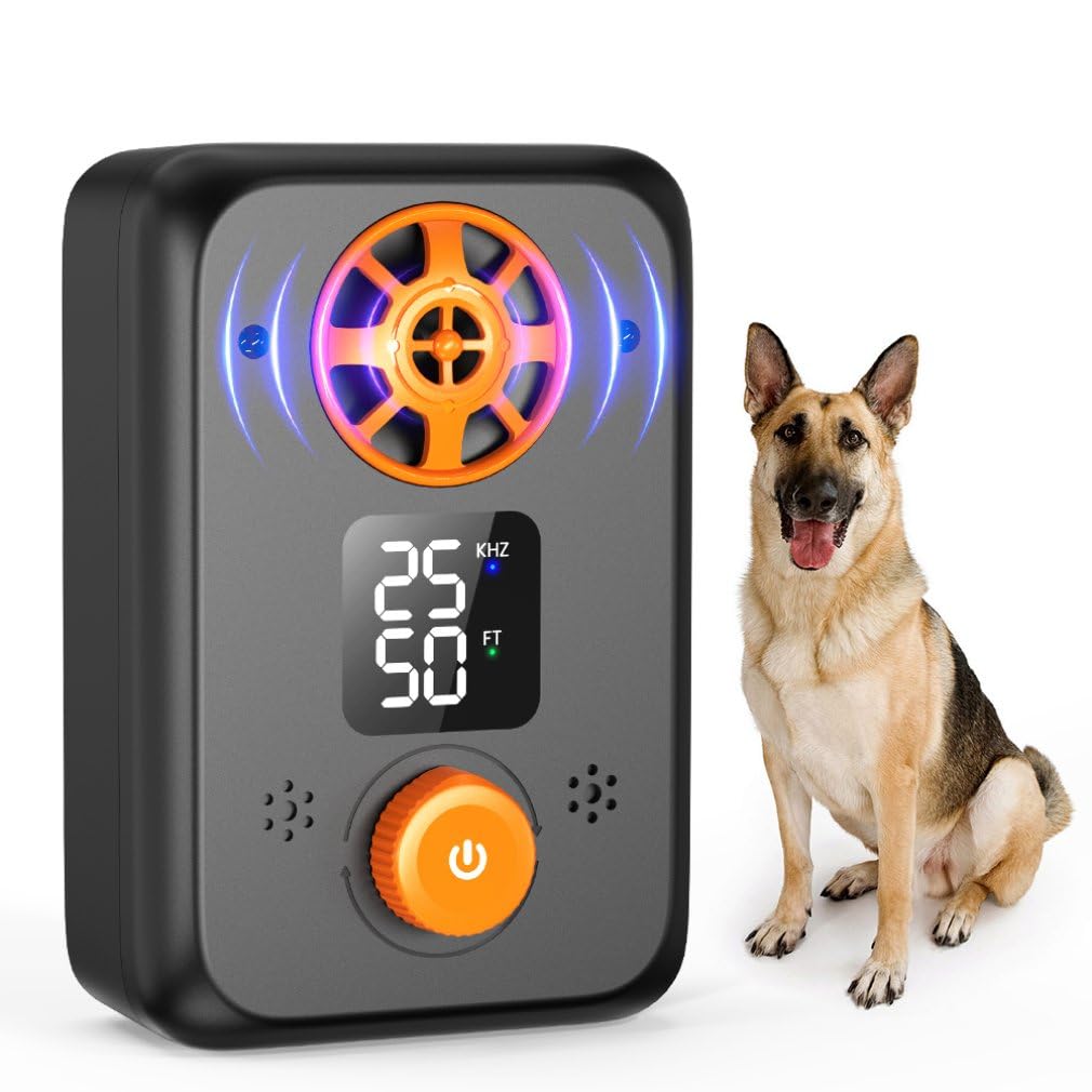Antiladridos para perros, dispositivo antiladridos ultrasónico antiladridos para perros, dispositivo antiladridos impermeable de 55 pies para perros pequeños y grandes, collar antiladridos para perros