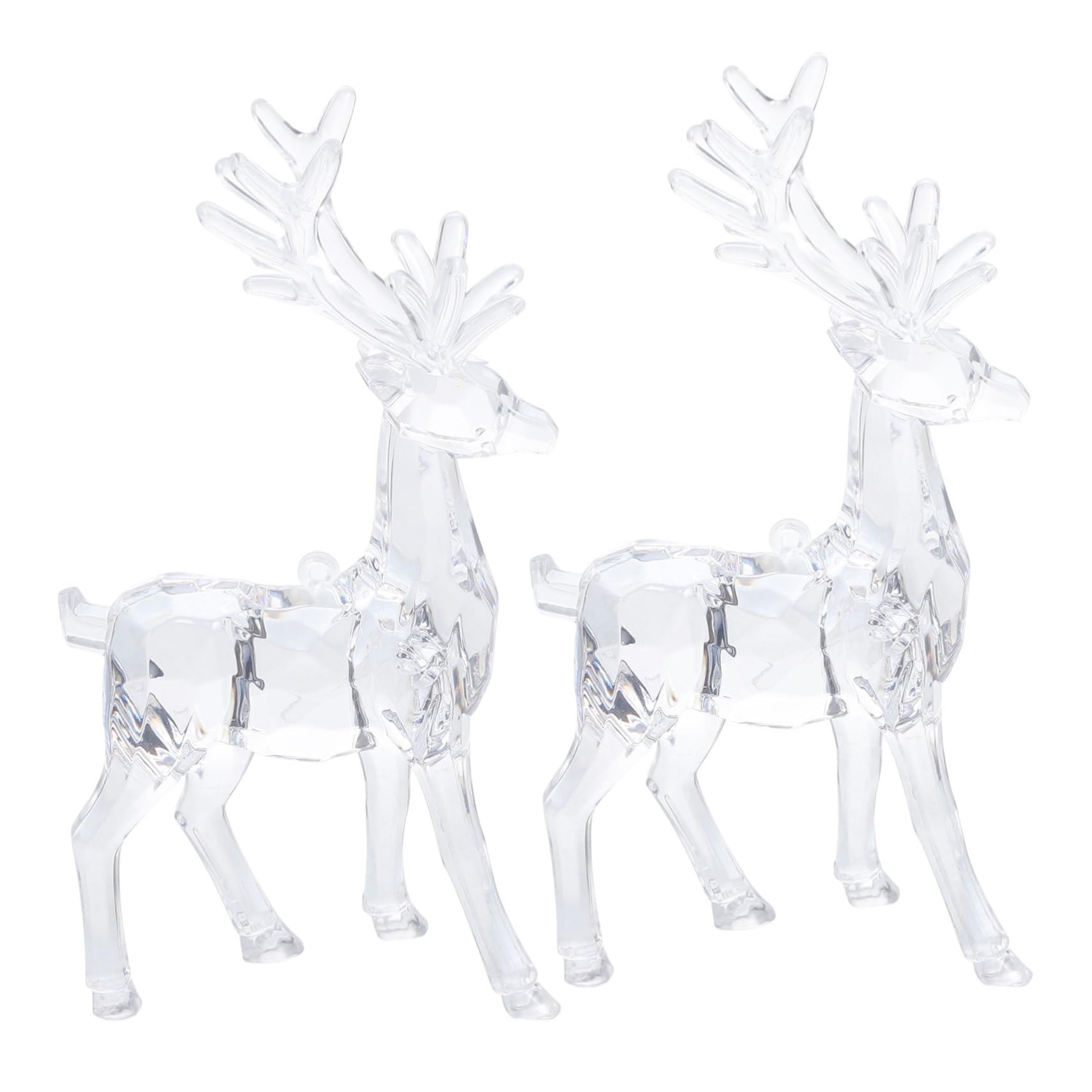 10piezas Esculturas De Acrílico De para Decoración Navideña Adorno De Elk Transparente para y
