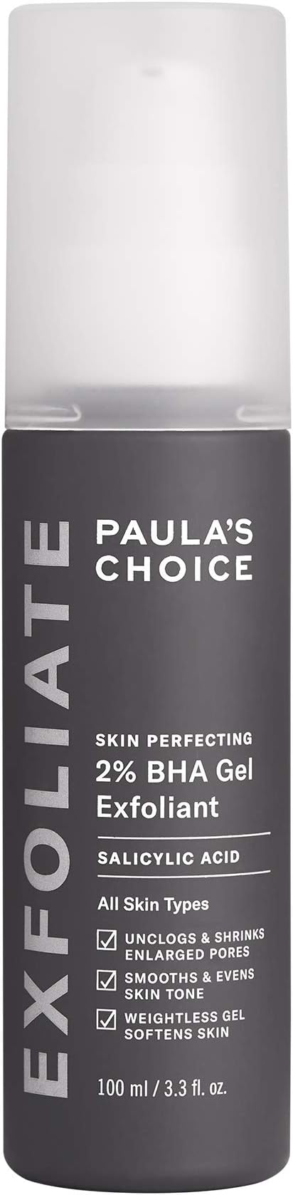 Paula's Choice SKIN PERFECTING 2% BHA Gel Liquid Exfoliant, Salicylic Acid Exfoliant, Facial Exfoliator for Enlarged Pores, Wrinkles & Fine Lines, Blackhead-Prone Skin, Fragrance-Free, 3.3 Fl Oz