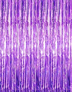 GOER 3.2 ft x 9.8 ft Metallic Tinsel Foil Fringe Curtains for Party