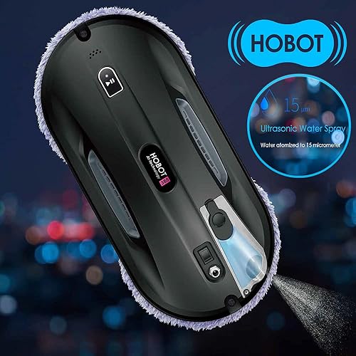 Miniatura 4 de HOBOT -388 Limpieza de vidrio de ventana Limpiador automático inteligente robot con rociador de agua ultrasónico y control a través de Smartphone o