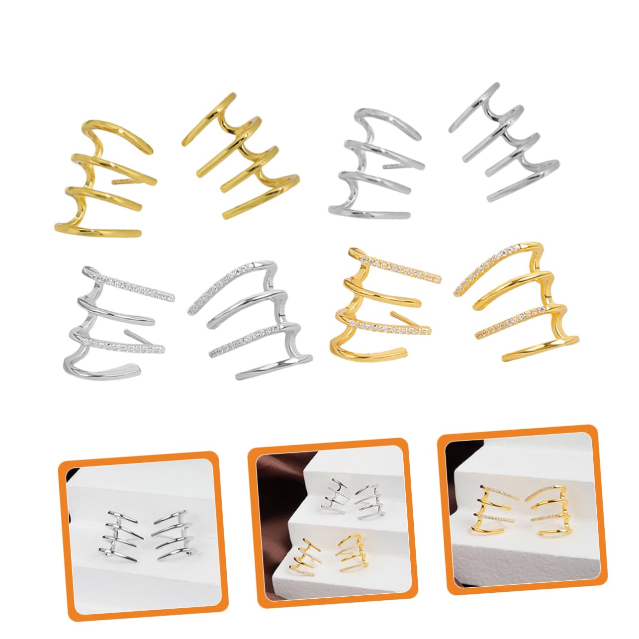 LIFKOME 5 Set Di Eleganti Orecchini A Per Donna Gioielli Alla Moda Look Alla Moda Per Balli Di Fine Anno Feste Di Natale 4 Paia * 5