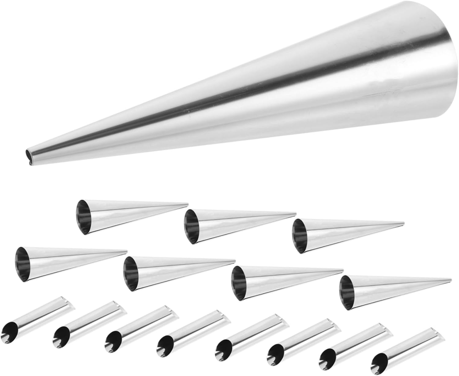 DECHOUS 1 Set Cannoli Tubes: Stainless Steel Croissant Horn Molds For Creative Baking - Cone Shape Pastry Baking Tools For Baked Croissants And Bread