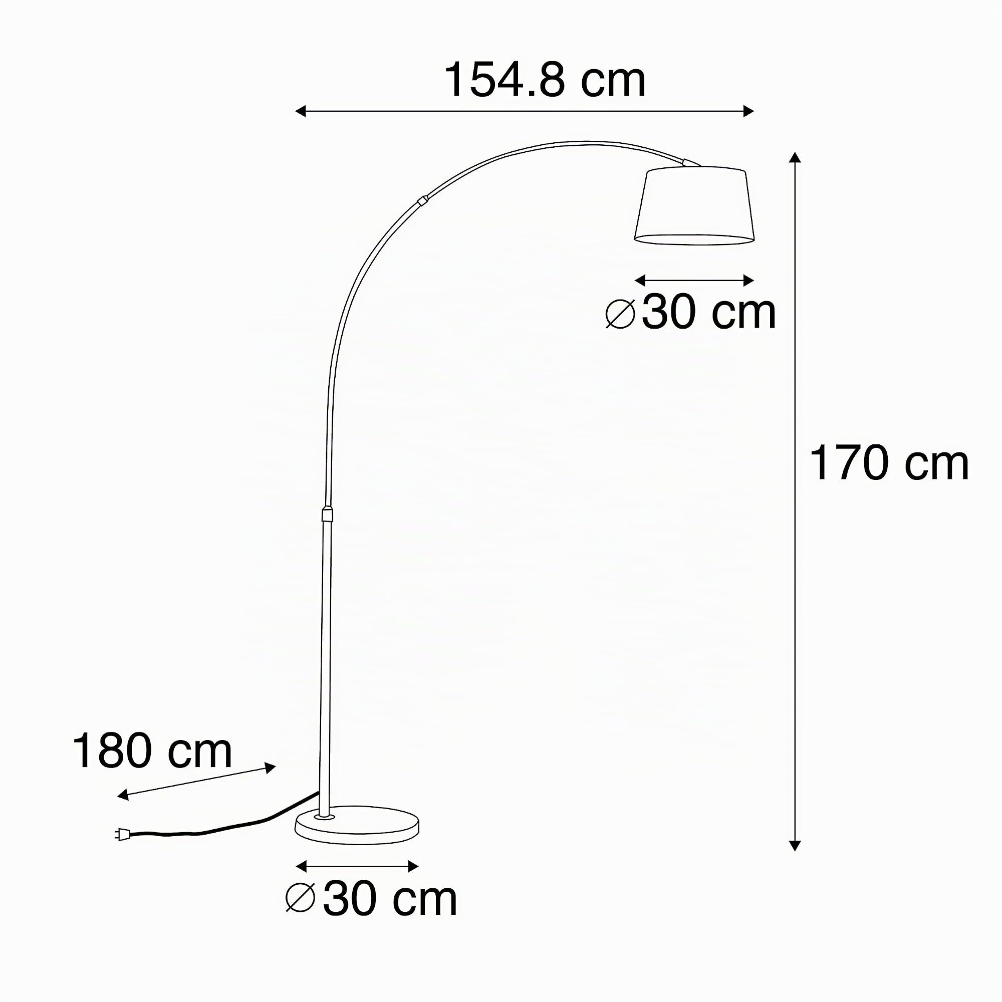 Qazqa arc - Lampada da terra arco Moderno - 1 luce - L 1548 mm - Nero - Moderno - Soggiorno