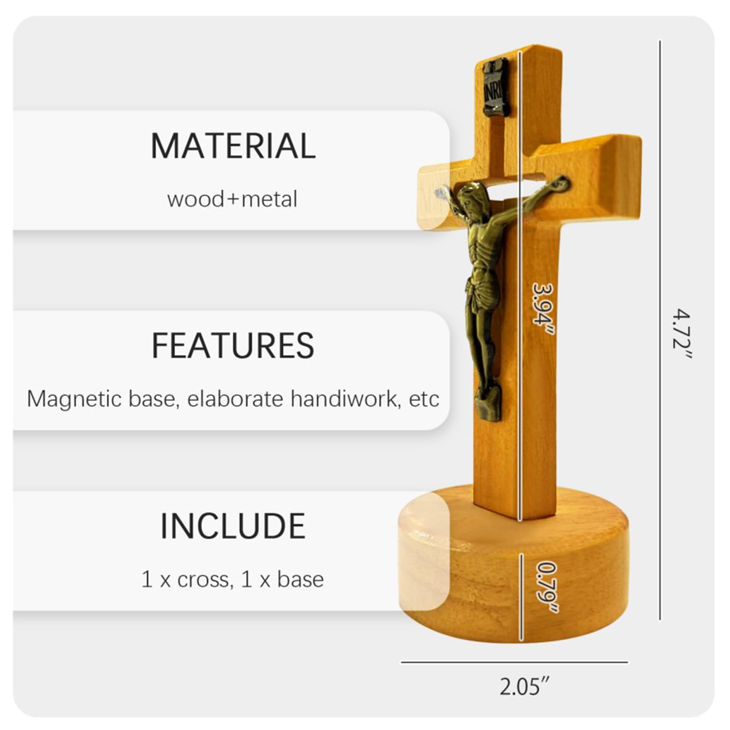 Amazon.co.jp: OLizee® 中空十字架 台座付き イエス はりつけ 木製