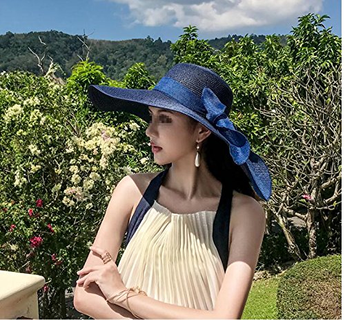 Cappello Di Paglia Da Donna A Tesa Larga Con Fiocco Floppy - Foto 10