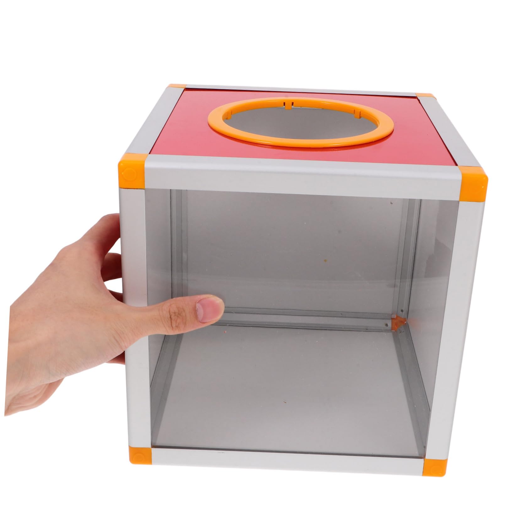 NUOBESTY Roter Kasten aus Aluminiumlegierung und MDF mit Großem Innenraum Multifunktionale Party Spielkiste Vorschlags- und Spendenbox für Sammelaktionen mit 8 Schrauben