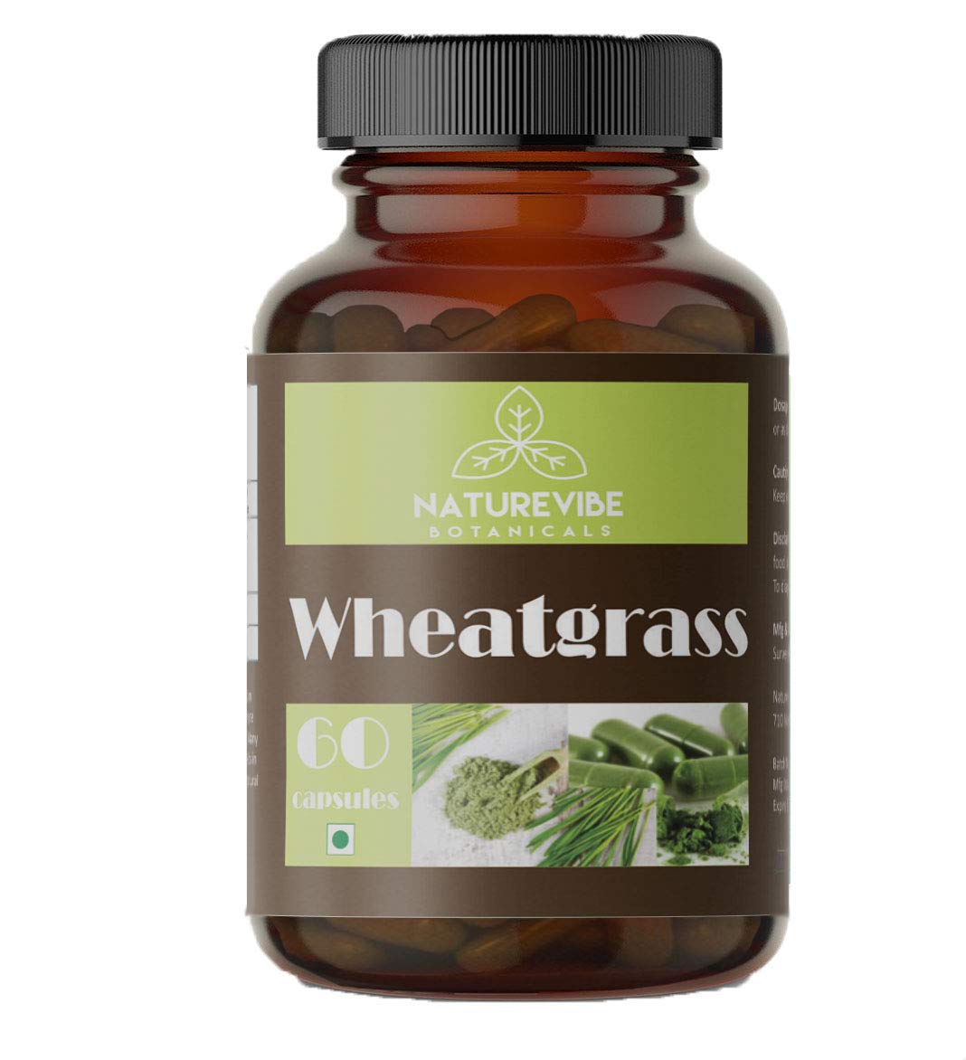 Naturevibe Botanicals Wheatgrass Capsules 1000mg 60 Veg Capsules
