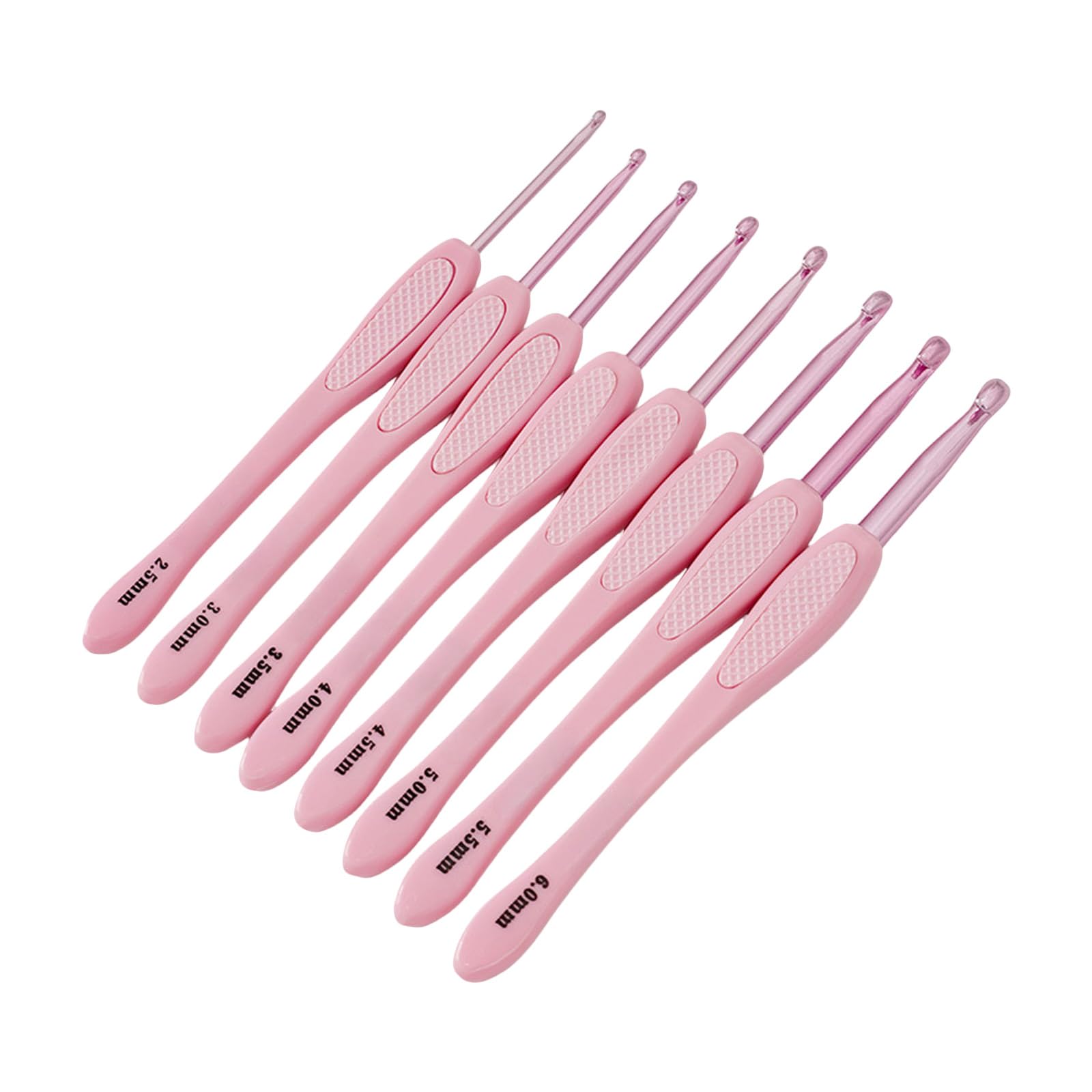 8 Size Crochet Hooks Ergonomic Crochet Hooks Long Handle Hook Needle 2.5mm-6mm for Beginner Experienced Hobbyist Easy to Use Needle
