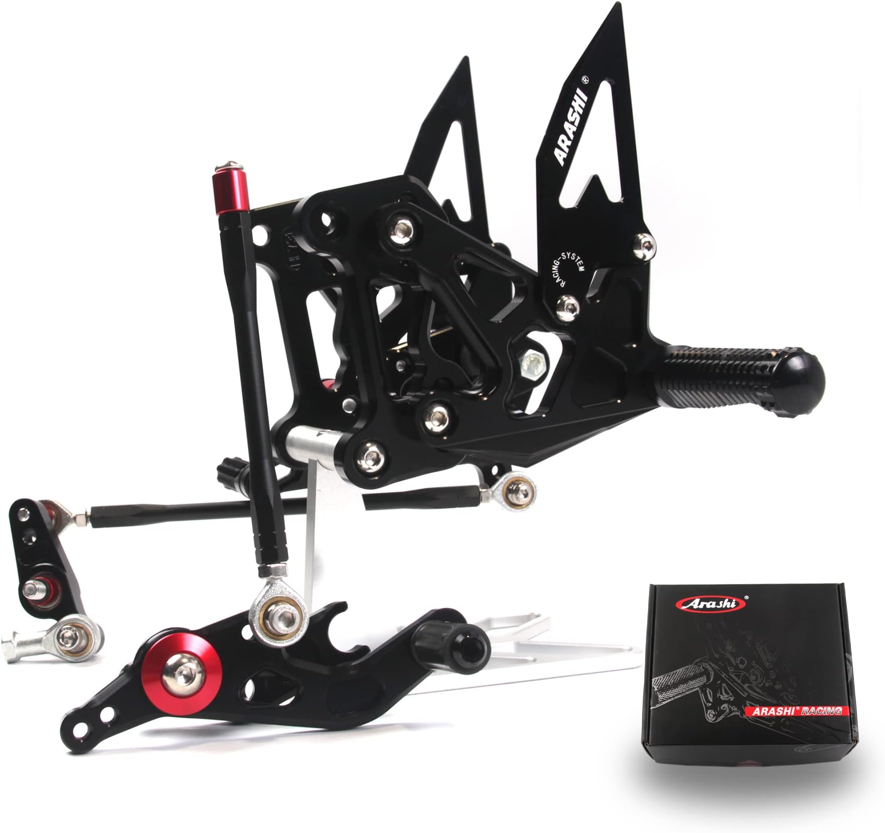 Arashi (Version 2.0) Rearsets for Mv Agusta Brutale 675 800 2012-2016 / Dragster 675 800 2012-2016 Motorcycle Accessories Parts Adjustable Footrests Foot Peg Rear Sets Black 2013 2014 2015