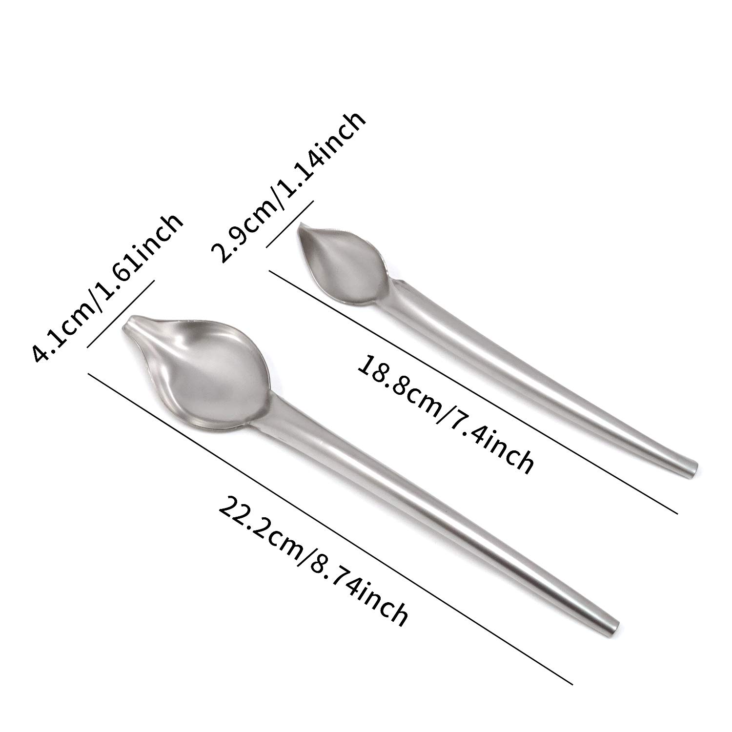 Honbay - Cucharas de acero inoxidable para decoración de platos, 2 unidades