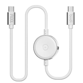 BUDI 2-in-1 Charging Cable, 100W USB C to USB C Cable with Magnetic Wireless Charger for Smartwatch, 5FT Charging Cable for iWatch, Laptop, Phone, Tablet,Travel Essentials