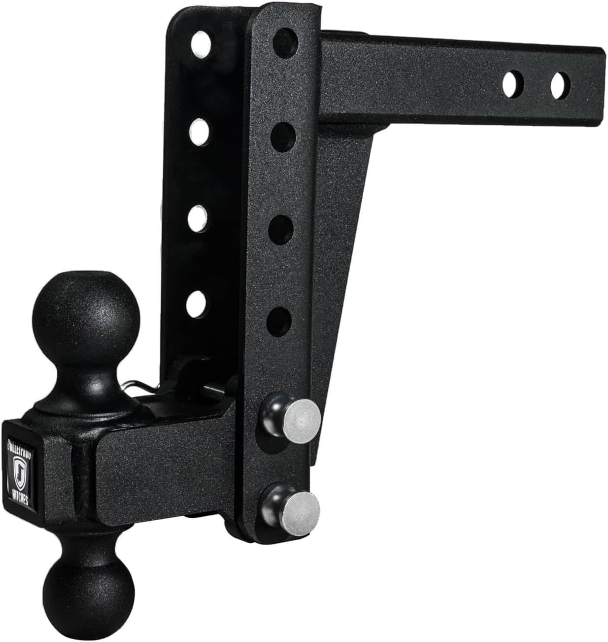 BulletProof Hitches - 2.0" Adjustable Medium Duty Trailer Hitch (14,000 lb. Rating) - 6" Drop/Rise Trailer Hitch with 2" & 2-5/16" Dual Ball - Powder Coat, Box Steel, Corrosion-Resistant