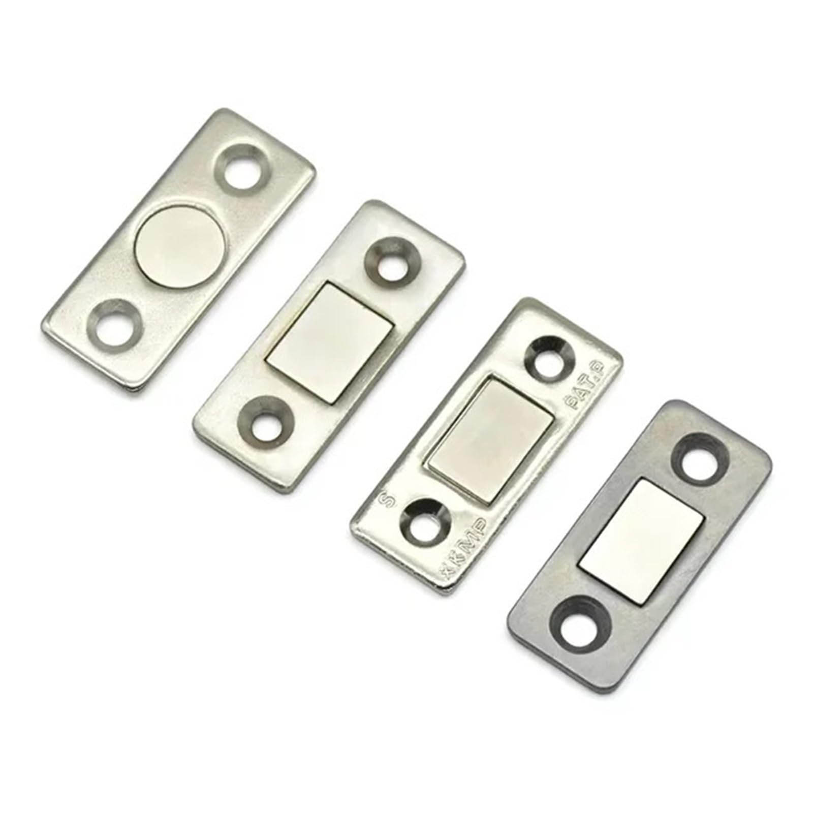 Loquet de porte en argent caché pour meuble de placard charge 3KG avec vis et autocollant