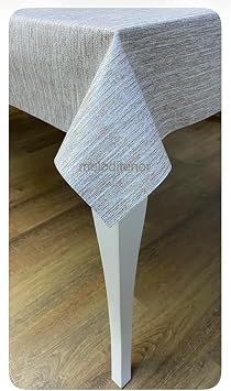 Kalın elyaf astarlı örgü kumaş görünümlü kaymaz silinebilir pvc muşamba masa örtüsü Kahverengi 100 x 140