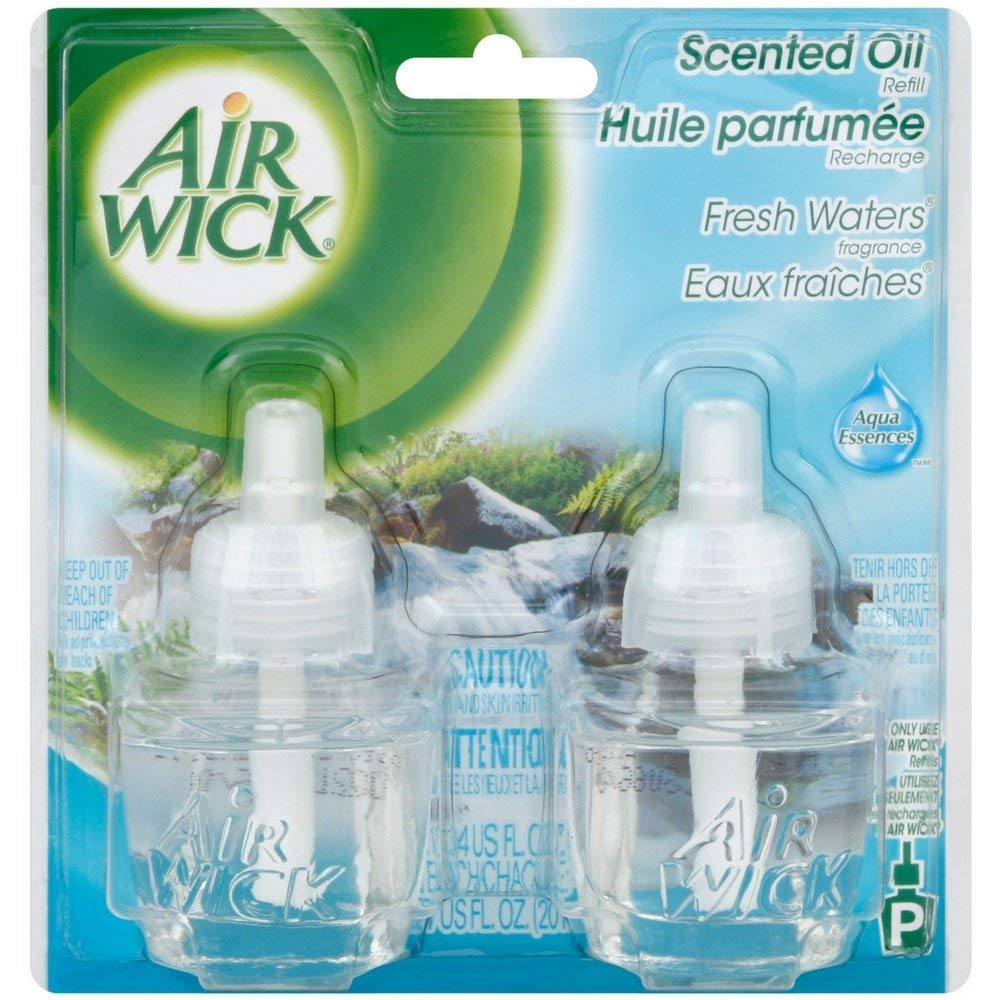 Air Wick Scented Oil Twin Refill Fresh Waters (2X.67) oz (Pack of 12)