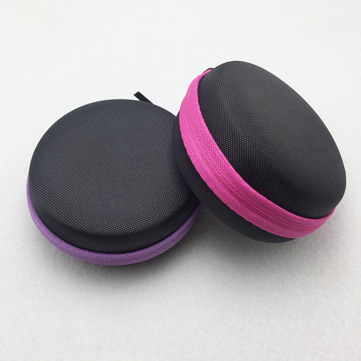 4pcs Storage Bag Round Portable Case for Bottles Shockproof Zipper Design Travel-friendly Holder for Essential Oils Random Color