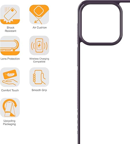 Miniatura 9 de ARMOR Funda Signature para iPhone 14 Pro (morado sombra con cinta naranja)