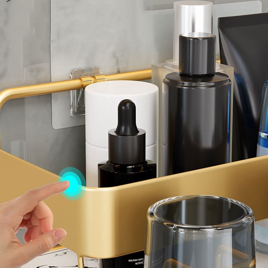 Estante para Cepillos de Dientes Porta di spazzolino in Metallo a Parete di Lusso a Parete di Lusso a Parete Multifunzionale.(C)