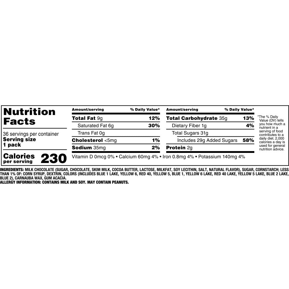 Buy M&M'S Milk Chocolate Candy, Full Size, 1.69 oz Bag (Pack of 36