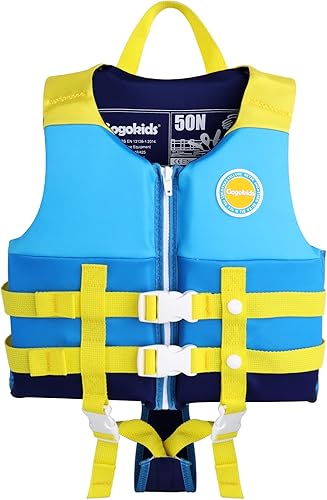 Gogokids Toddler Swim Vest, Kids Floaties for Boys Girls 20-30-40-50-60-70 pounds, Float Jacket with Adjustable Safety Strap, Pool Floation Swimwear