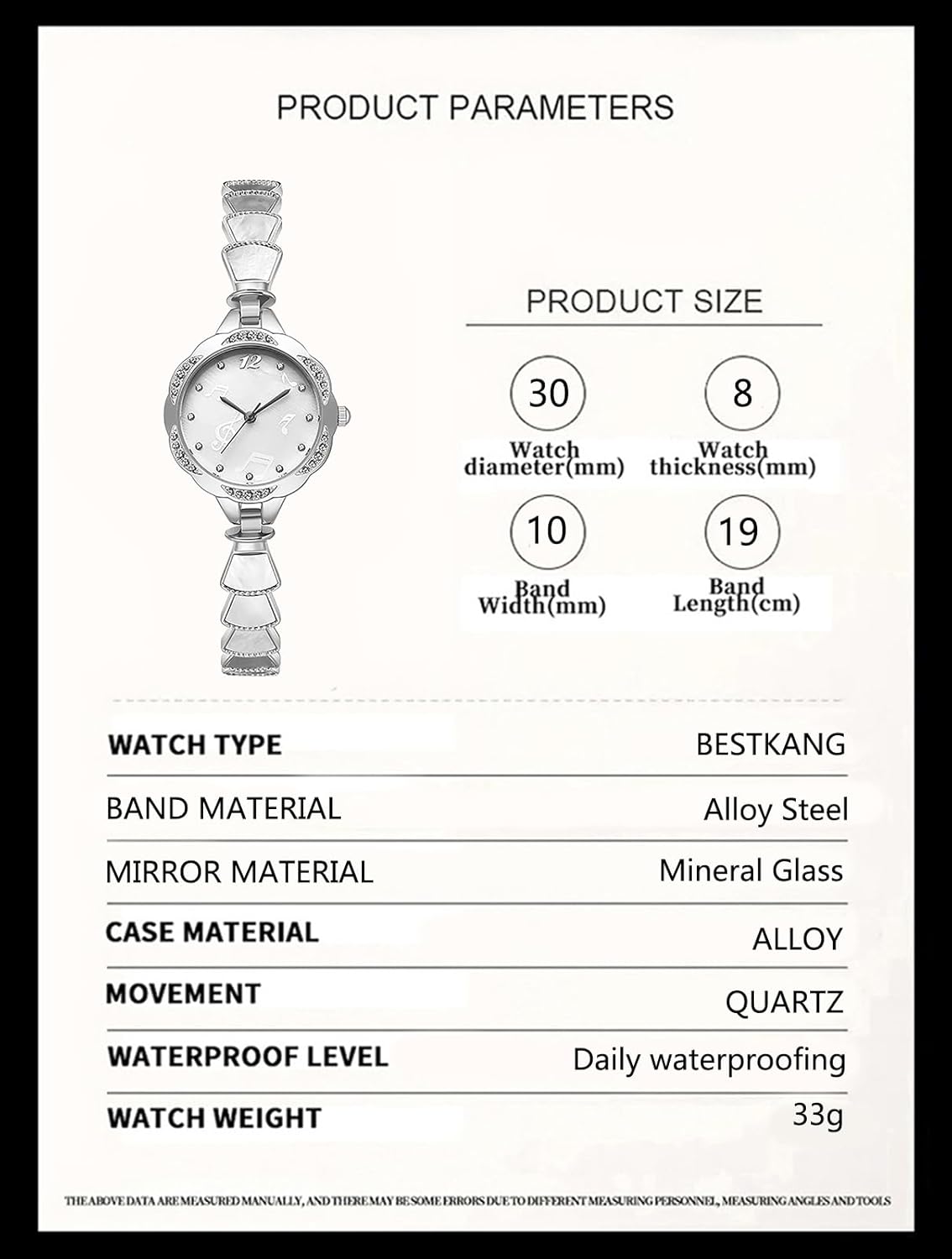 BESTKANG Elegant Petite Bracelet Watches for Women Waterproof Analog Dress Diamond Women's Watch - Image 6