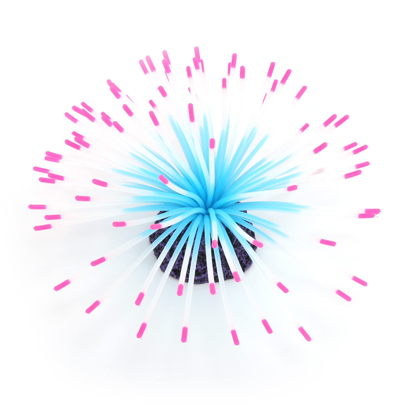 Artificial Coral Aquarium Decoration, Silicone Fake Sea Anemone Coral Underwater Fish Tank Landscaping Ornament(Pink)