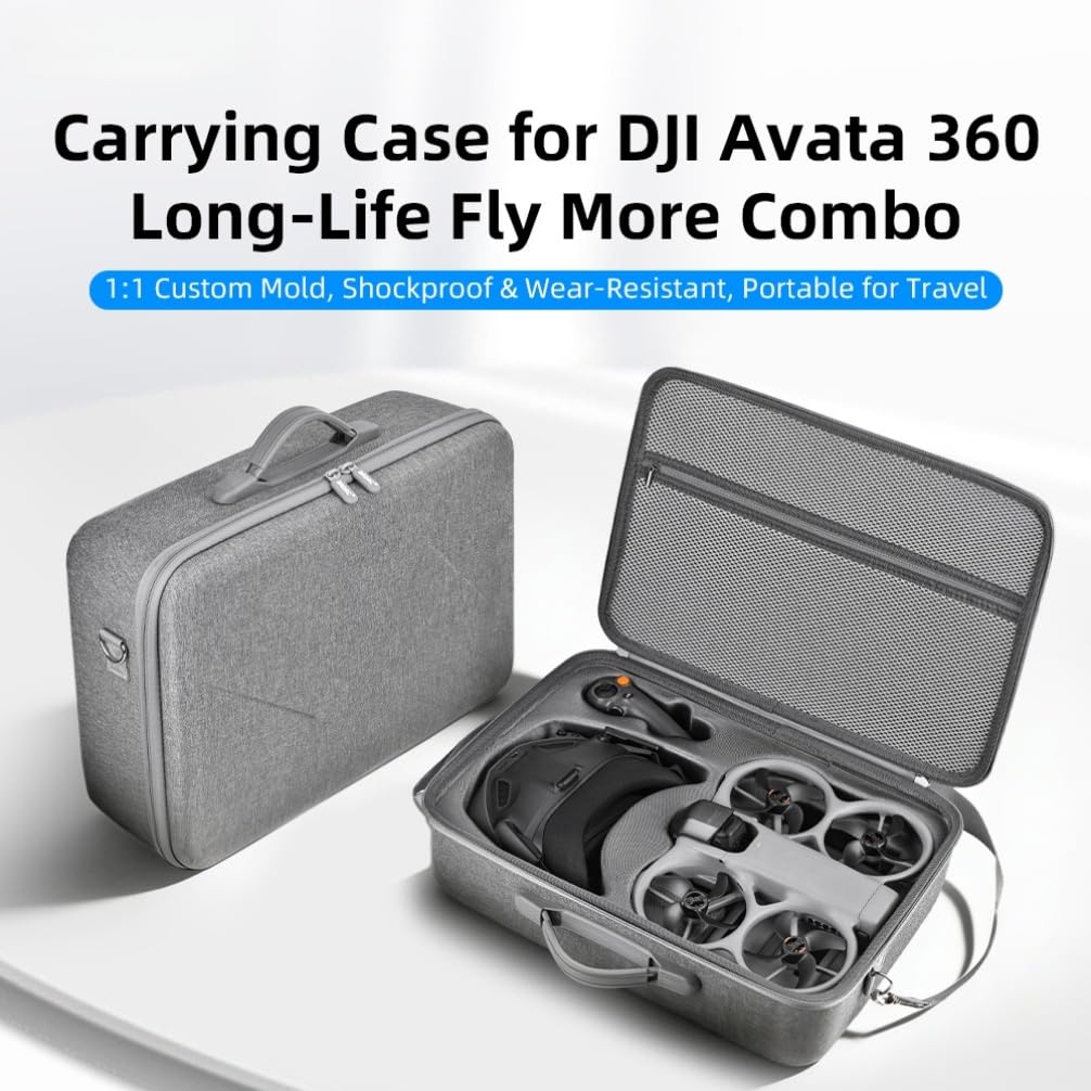 Scatola portaoggetti di grande capacità per drone DJI Avata 360, custodia rigida antipolvere da viaggio, con tracolla, Versione Occhiali, No