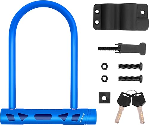 Miniatura 4 de SKYSONIC Candado de bicicleta resistente con cable de 0.551 in y cable de 0.472 in x 4.9 ft y soporte de montaje resistente para bicicleta de