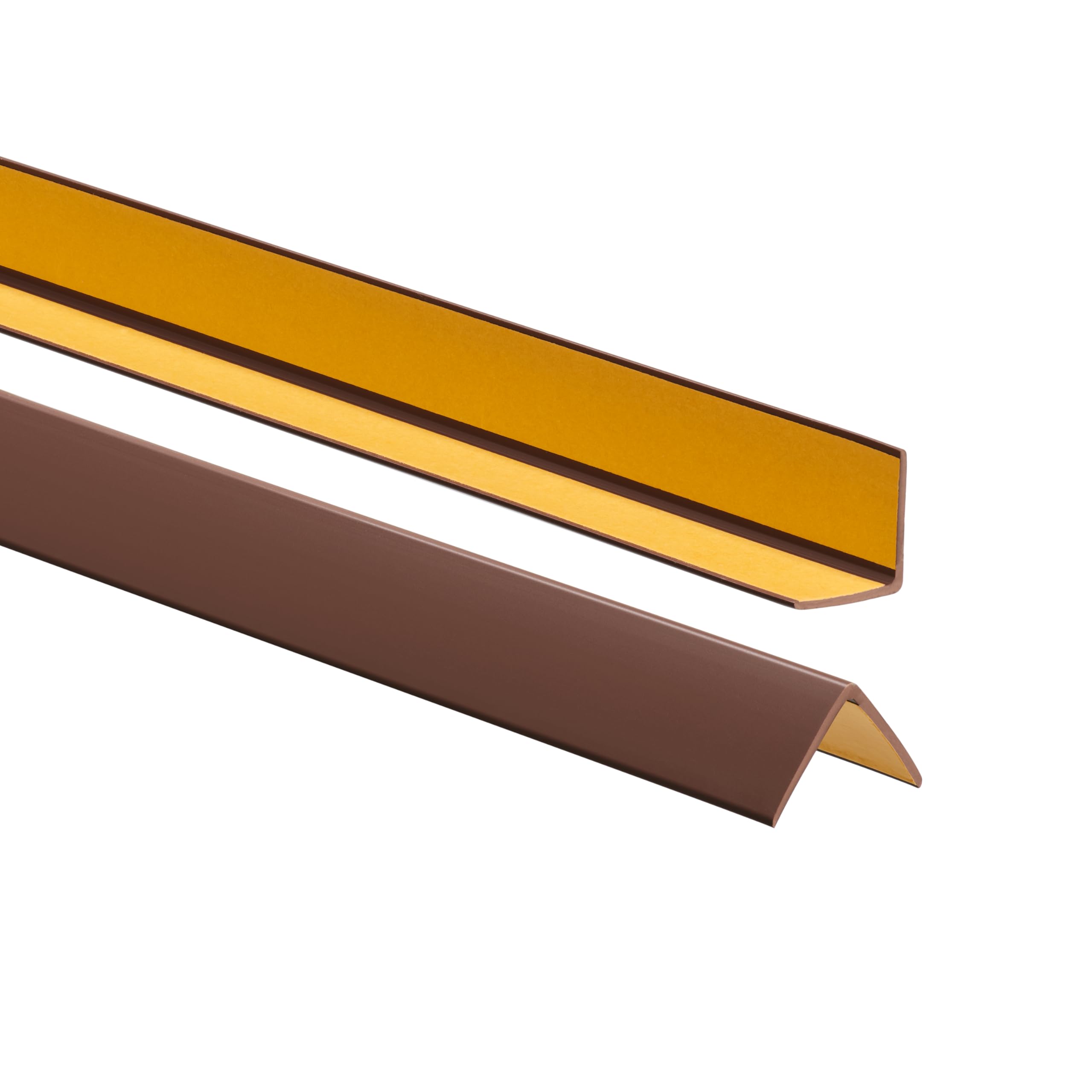 PerfectPVC Winkelprofil 19x19mm, 130cm, Kunststoffwinkel aus PVC-Gummi - selbstklebend Kantenschutzprofil, elastischer Kantenschutz - Eckschutzprofil, einfache Montage, Braun