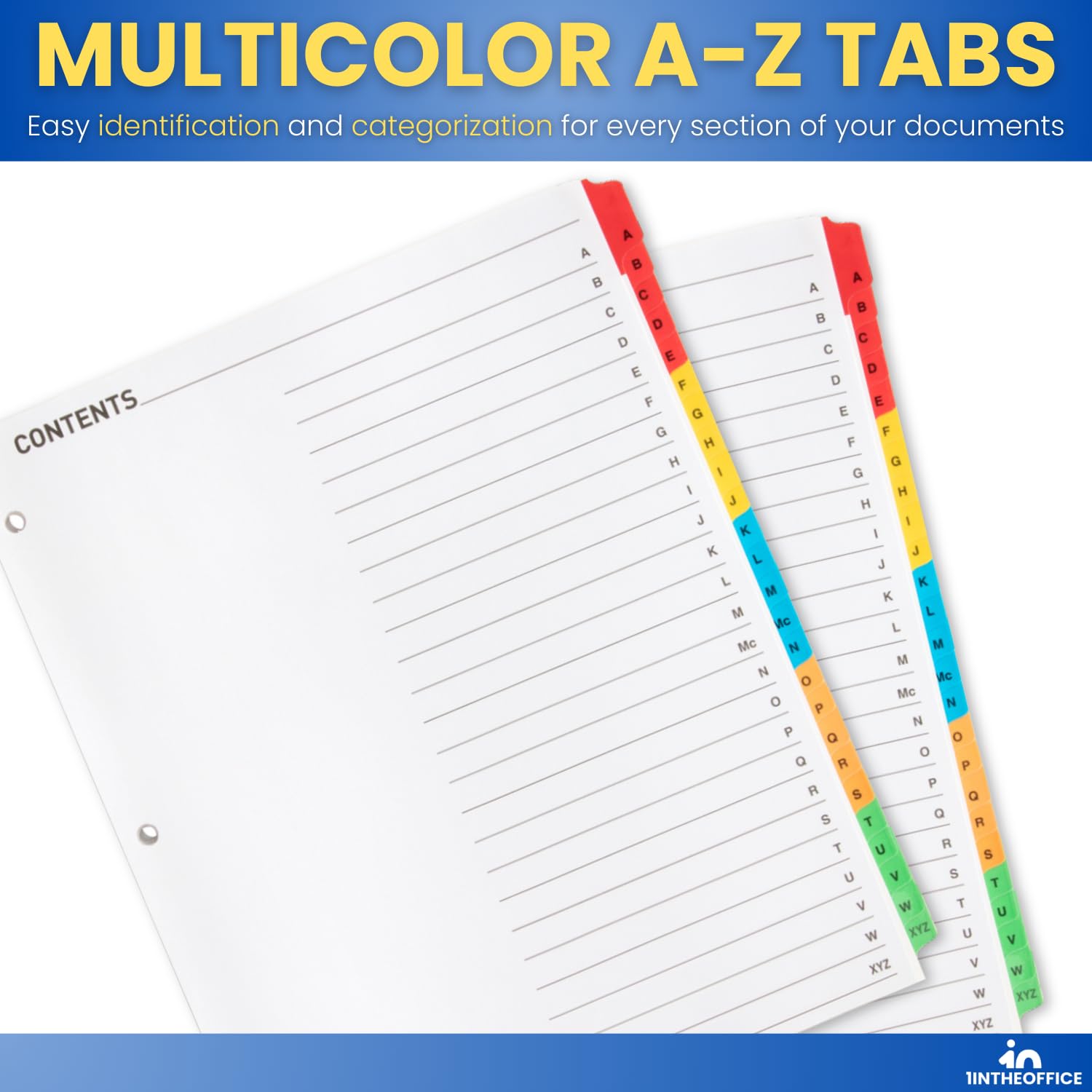 Snapklik.com : 1InTheOffice Alphabet Dividers For 3 Ring Binder, Binder ...