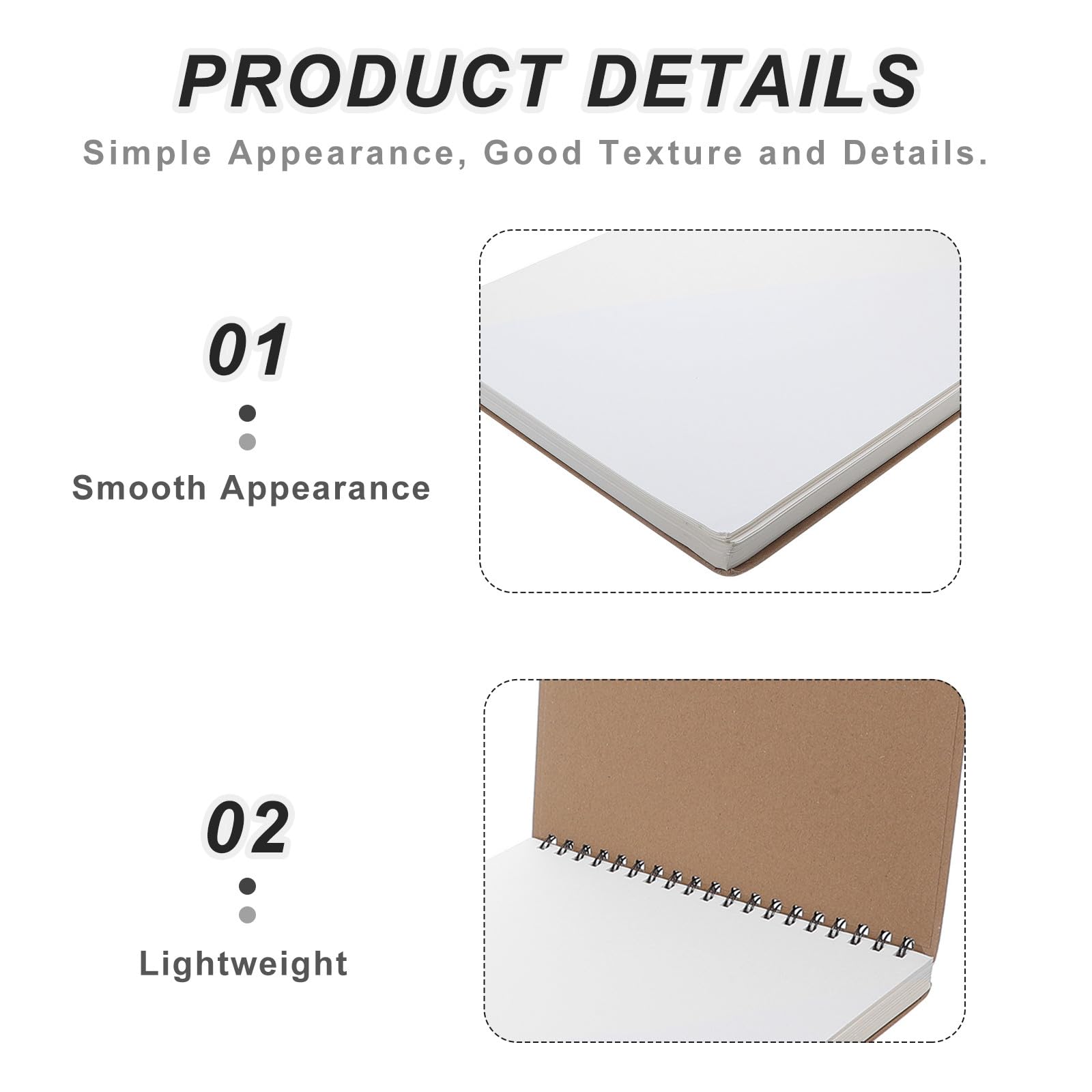 DIYEAH Cuaderno de dibujo con espiral de 4 piezas: Cuaderno de tapa dura de