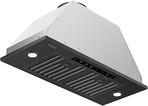 Campana extractora de 30 pulgadas, convertible, sin conductos, 980 CFM, campana de ventilación de cocina integrada, campana extractora de acero