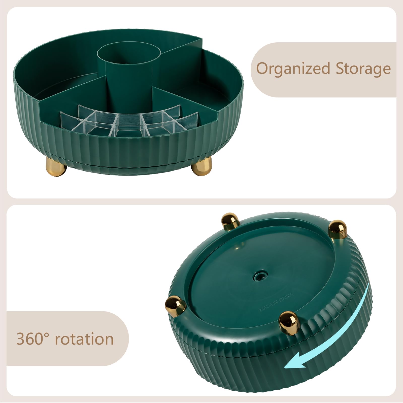 360 Rotating Makeup and Perfume Organizer Tray