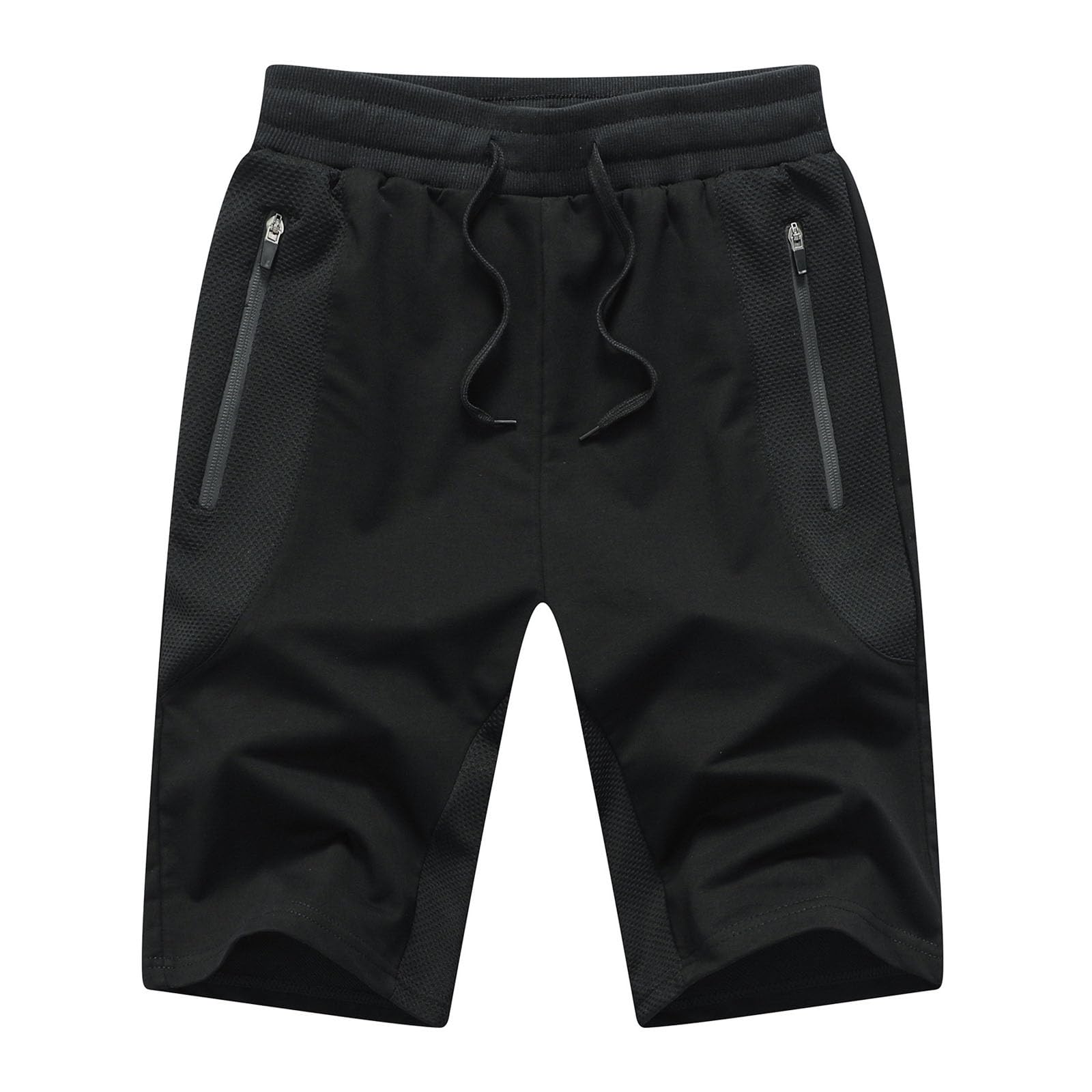 JustSun Kurze Hosen Herren Sport Shorts Sporthose Herren Jogginghose Mit Reißverschluss und Elastische Taille