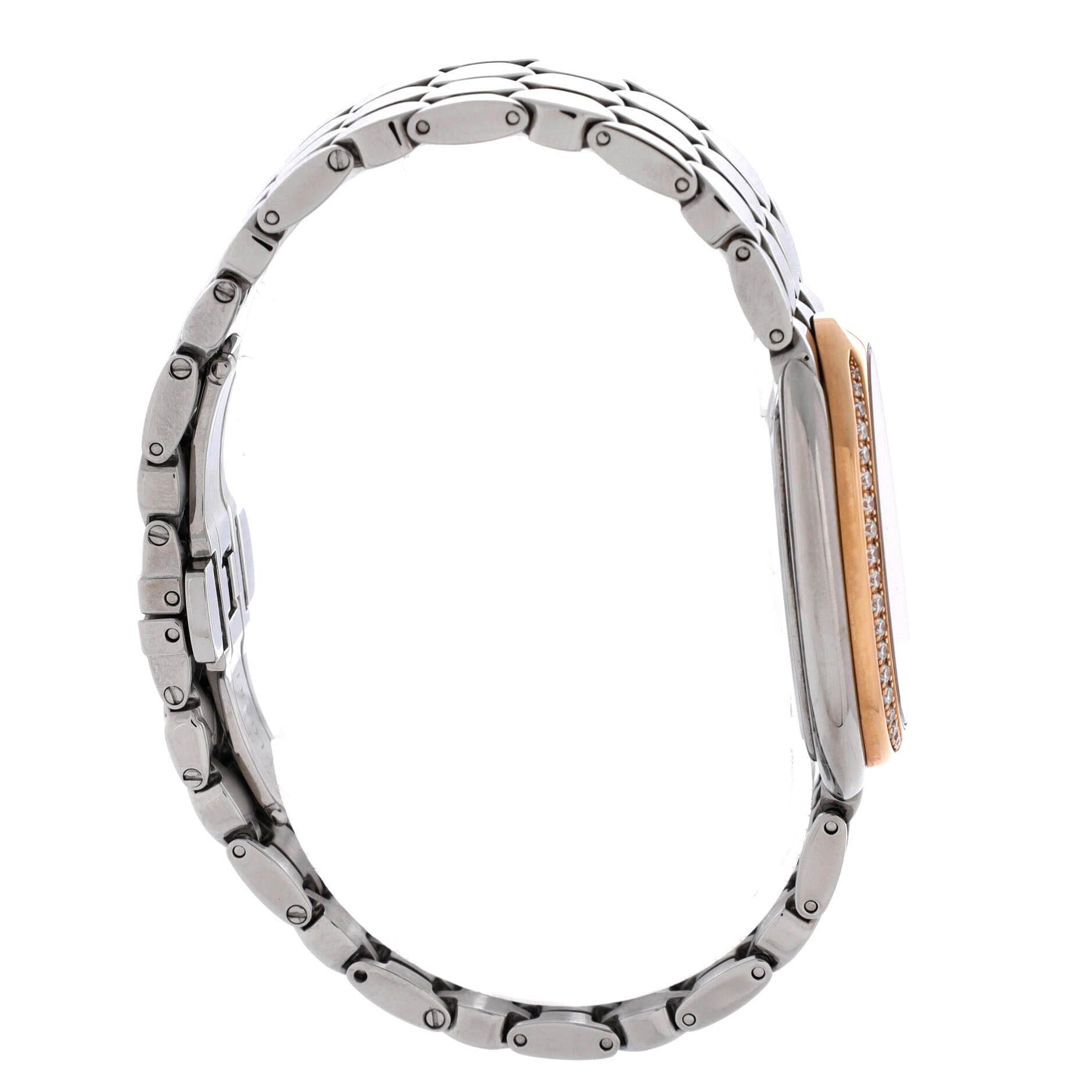 Bvlgari, Pre-Loved Serpenti Seduttori Quartz Watch Stainless Steel and Rose Gold with Diamond Bezel 25, Silver