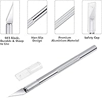 Vista 3 de Anezus Cuchillo de precisión y tapete de corte autocurable, juego de cuchillos de pasatiempos con 30 cuchillos para arte, hobby, manualidades